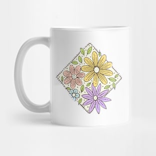 Floral Square Pattern Mug